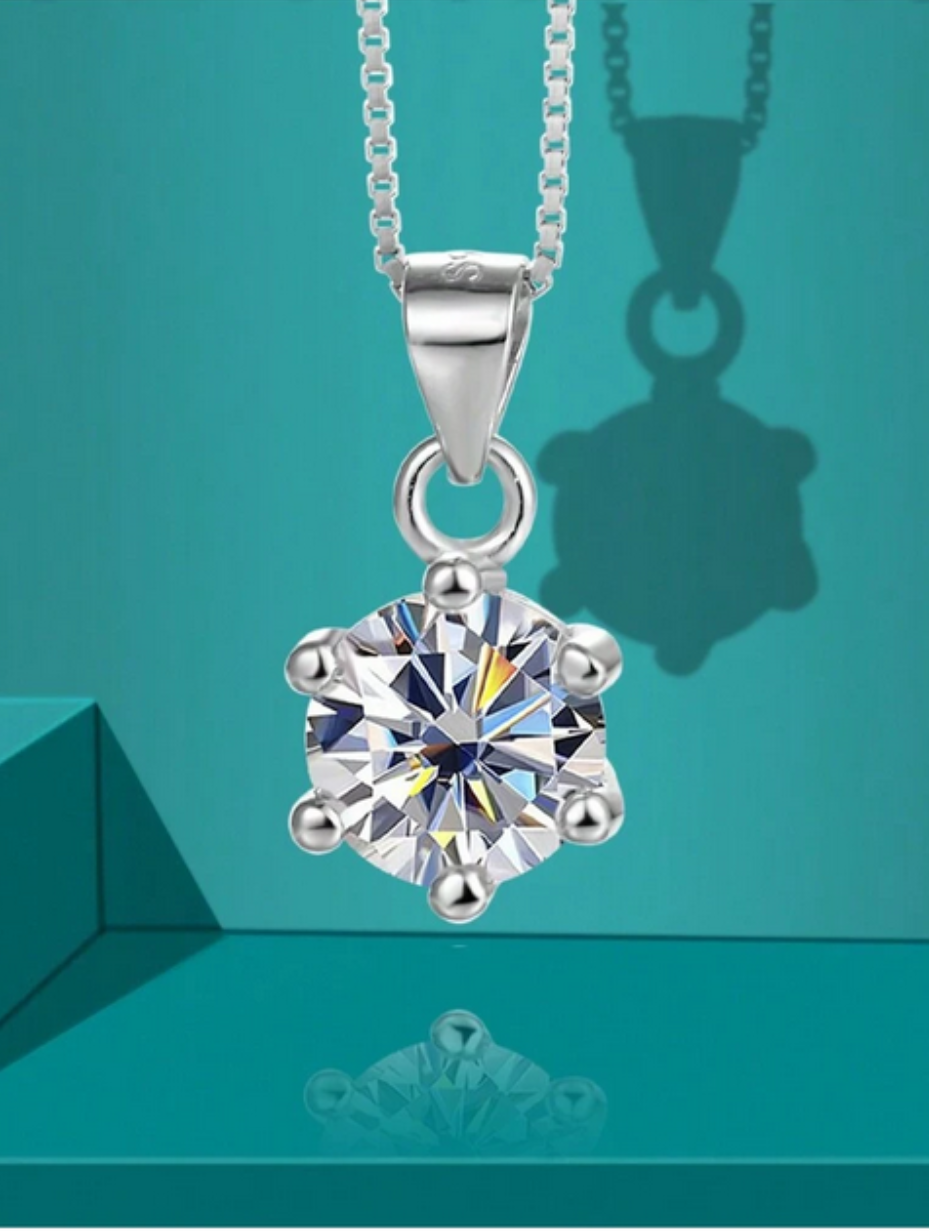 18K Gold Plated Necklace | VVS1 Moissanite Pendant