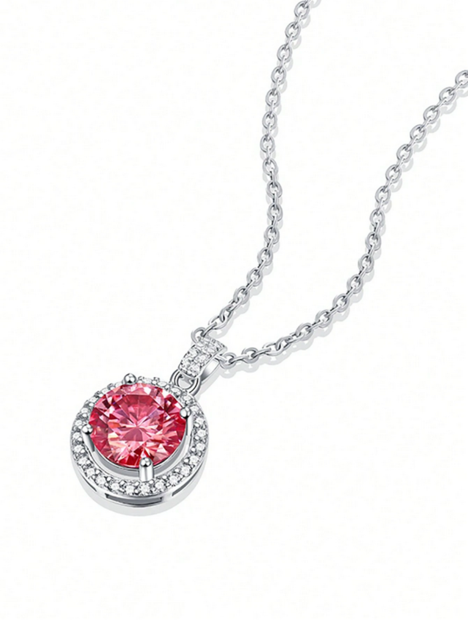 Morganite Pendant Necklace | Pink Stone in 925 Silver