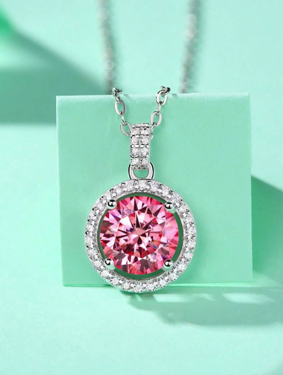 Morganite Pendant Necklace | Pink Stone in 925 Silver