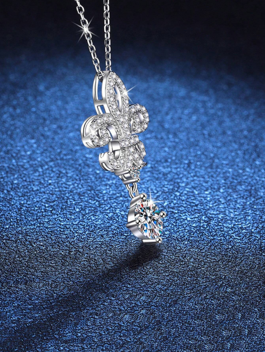 S925 Silver Moissanite Pendant Necklace | Simple & Elegant