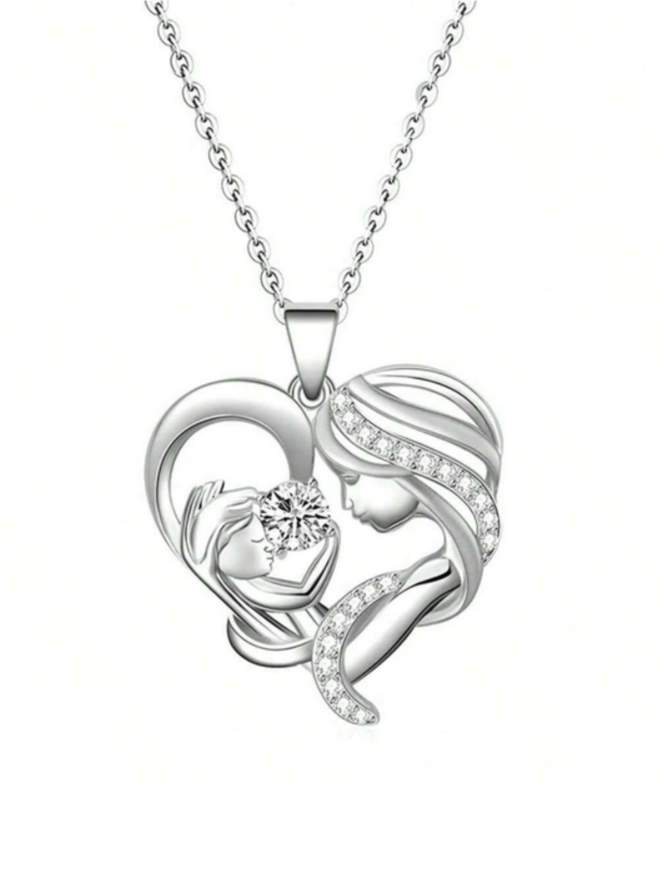 Parent-Child Moissanite Pendant Necklace | S925 Sterling Silver