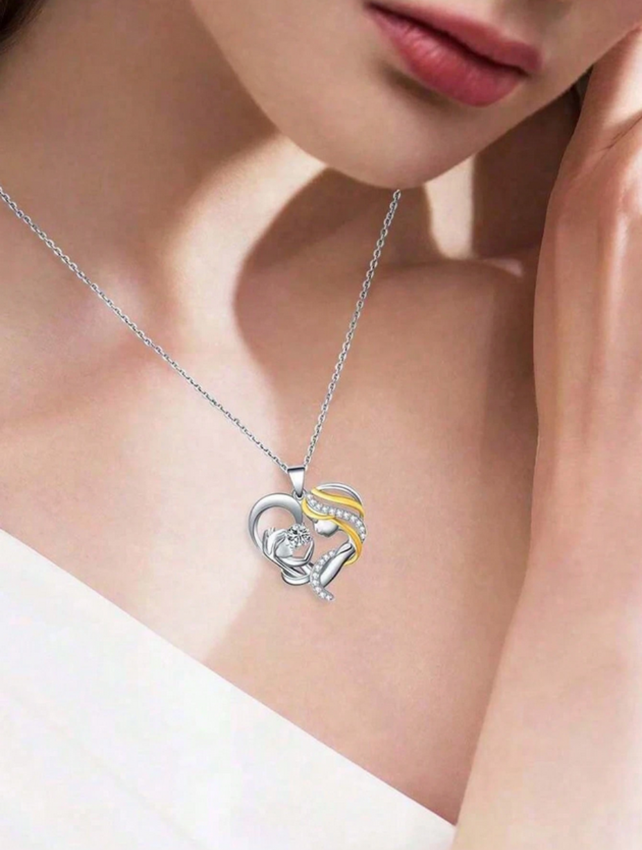 Parent-Child Moissanite Pendant Necklace | S925 Sterling Silver