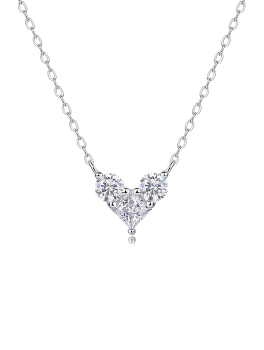 Heart-Shaped Pendant Necklace with Moissanite | 925 Sterling Silver