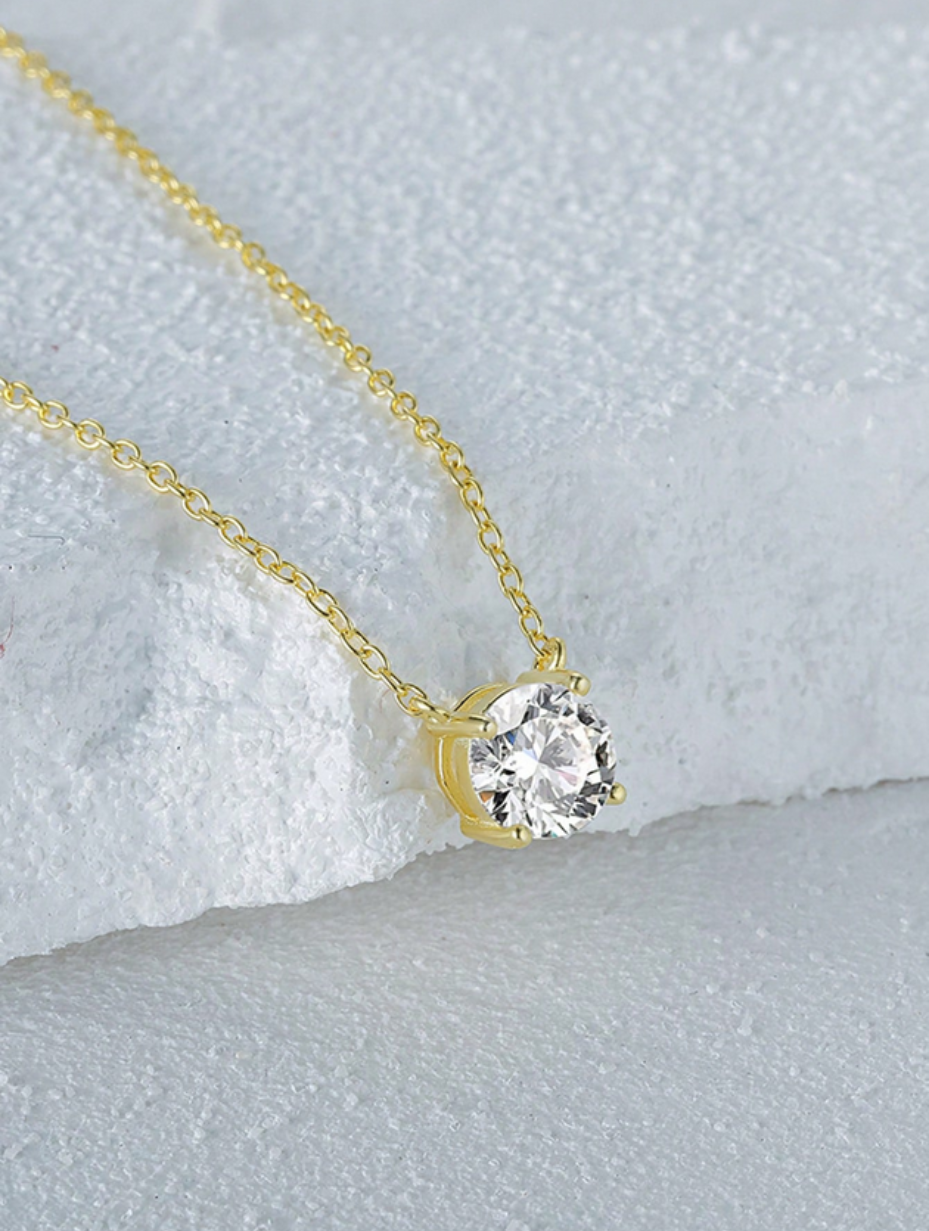 Classic Moissanite Pendant Necklace | 925 Sterling Silver