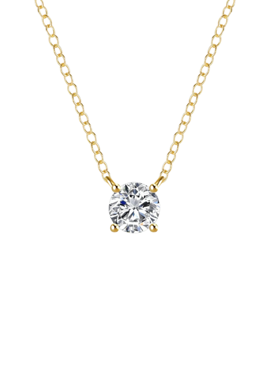 Classic Moissanite Pendant Necklace | 925 Sterling Silver