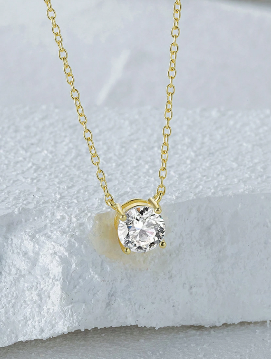 Classic Moissanite Pendant Necklace | 925 Sterling Silver