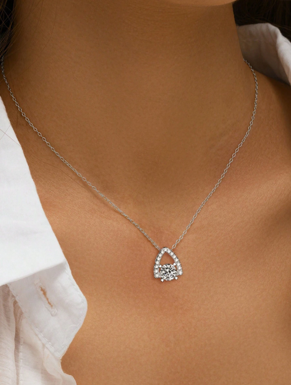 Exquisite Moissanite Heart Eiffel Necklace | S925 Silver