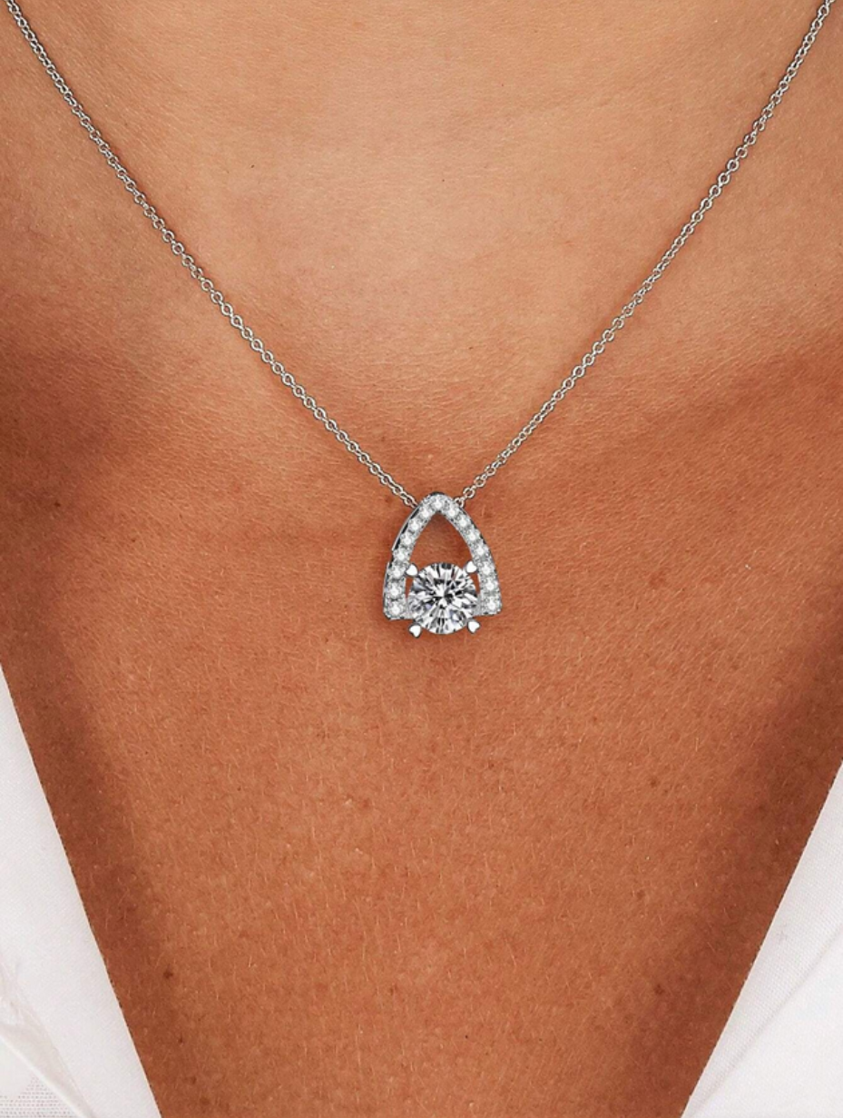 Exquisite Moissanite Heart Eiffel Necklace | S925 Silver