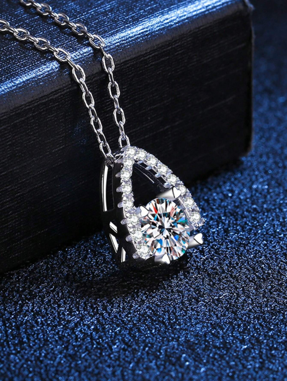 Exquisite Moissanite Heart Eiffel Necklace | S925 Silver