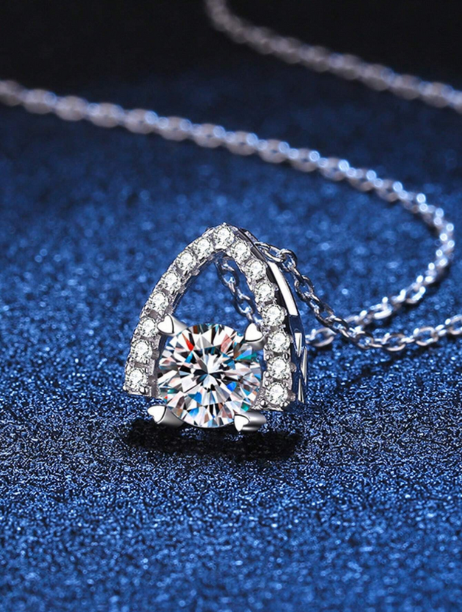 Exquisite Moissanite Heart Eiffel Necklace | S925 Silver