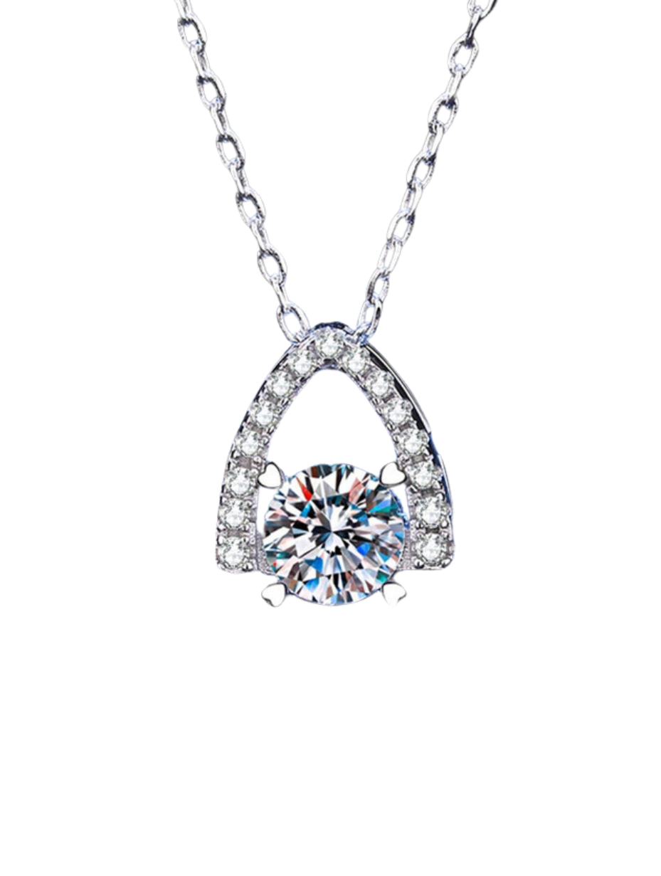 Exquisite Moissanite Heart Eiffel Necklace | S925 Silver