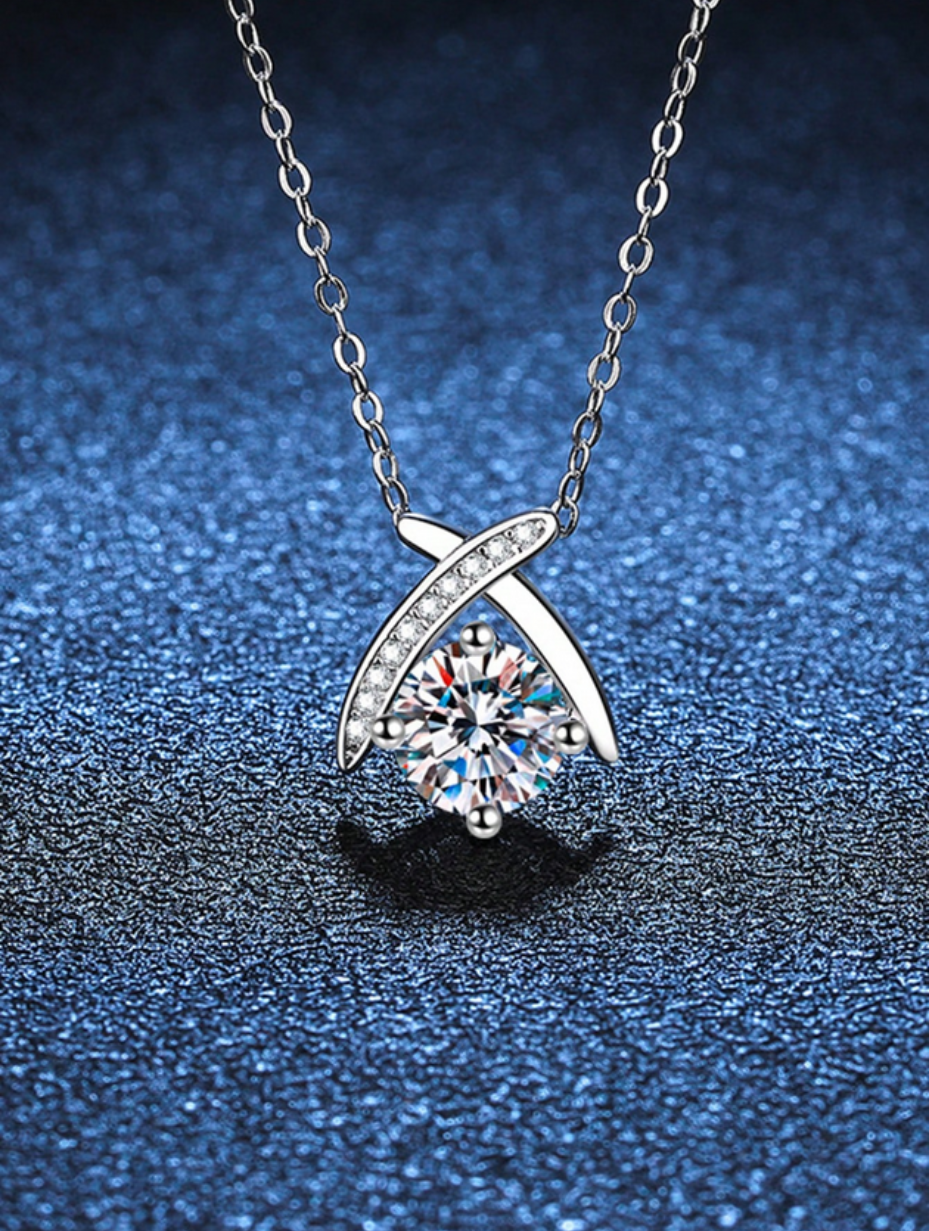 Colorless Moissanite Heart Pendant Necklace | S925 Silver