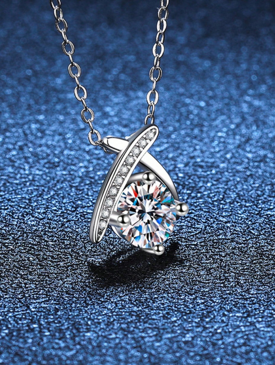 Colorless Moissanite Heart Pendant Necklace | S925 Silver