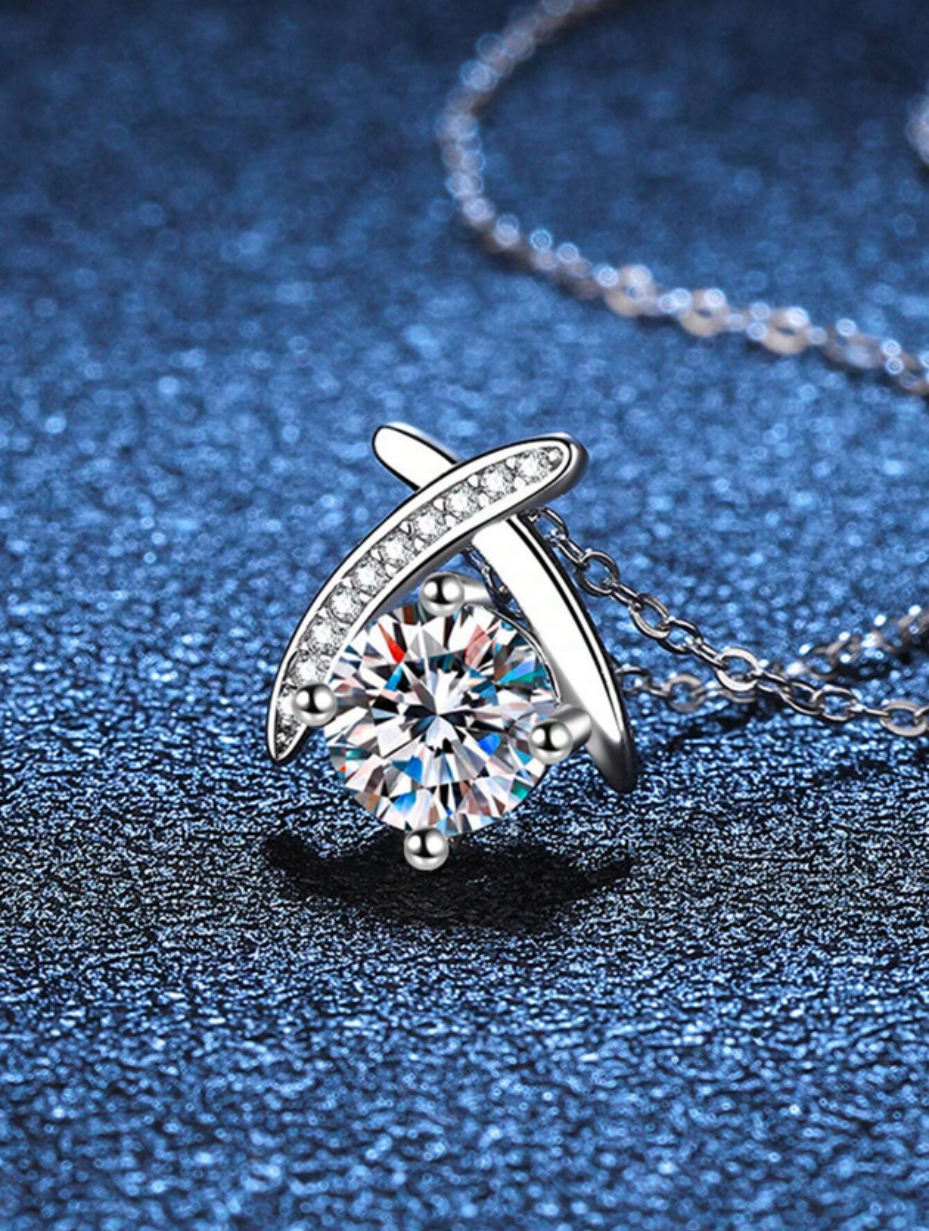 Colorless Moissanite Heart Pendant Necklace | S925 Silver