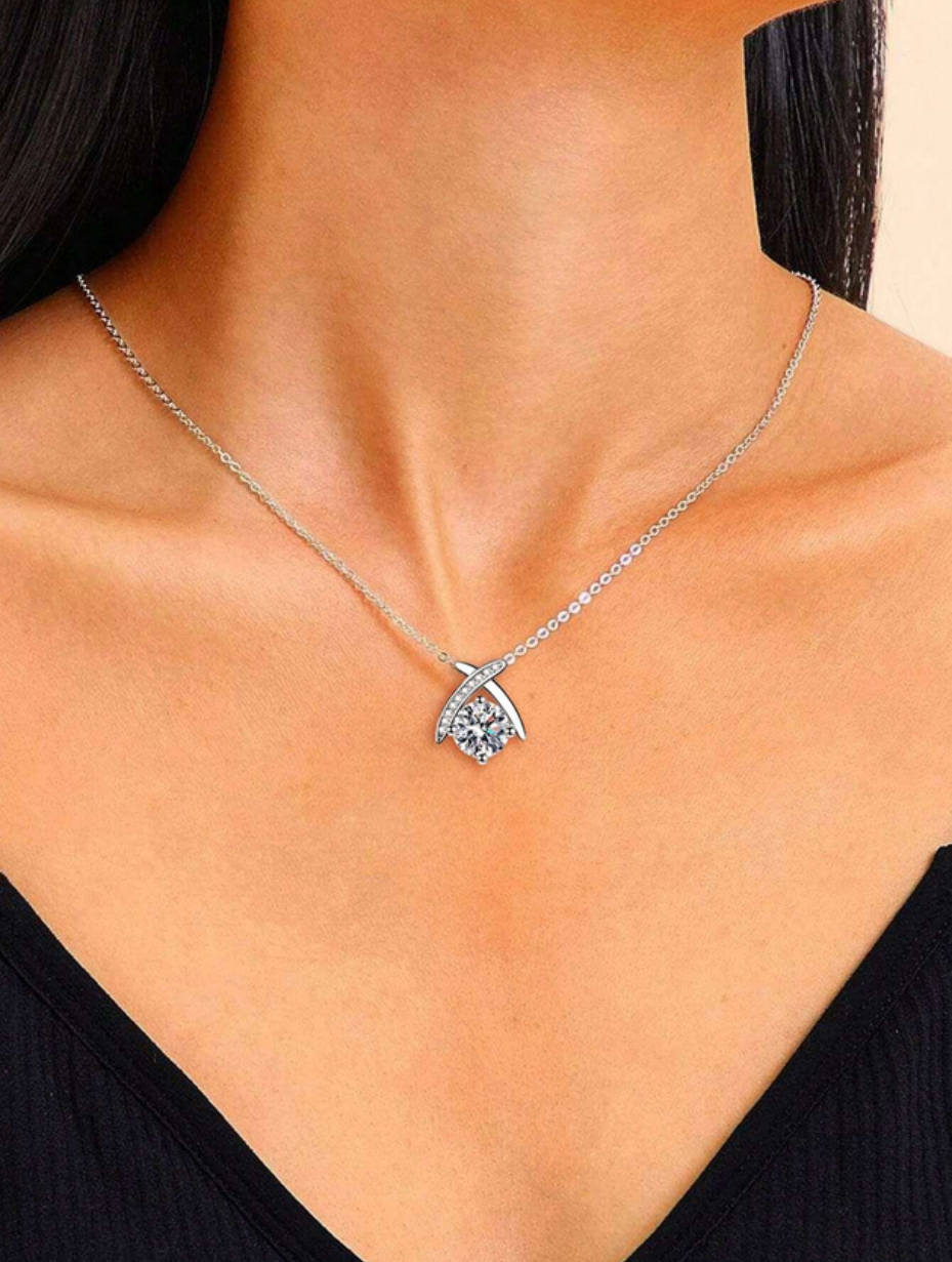 Colorless Moissanite Heart Pendant Necklace | S925 Silver