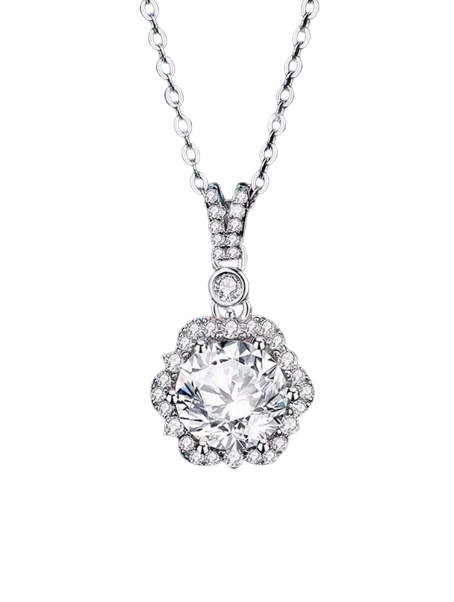 925 Sterling Silver Dream Flower Moissanite Necklace