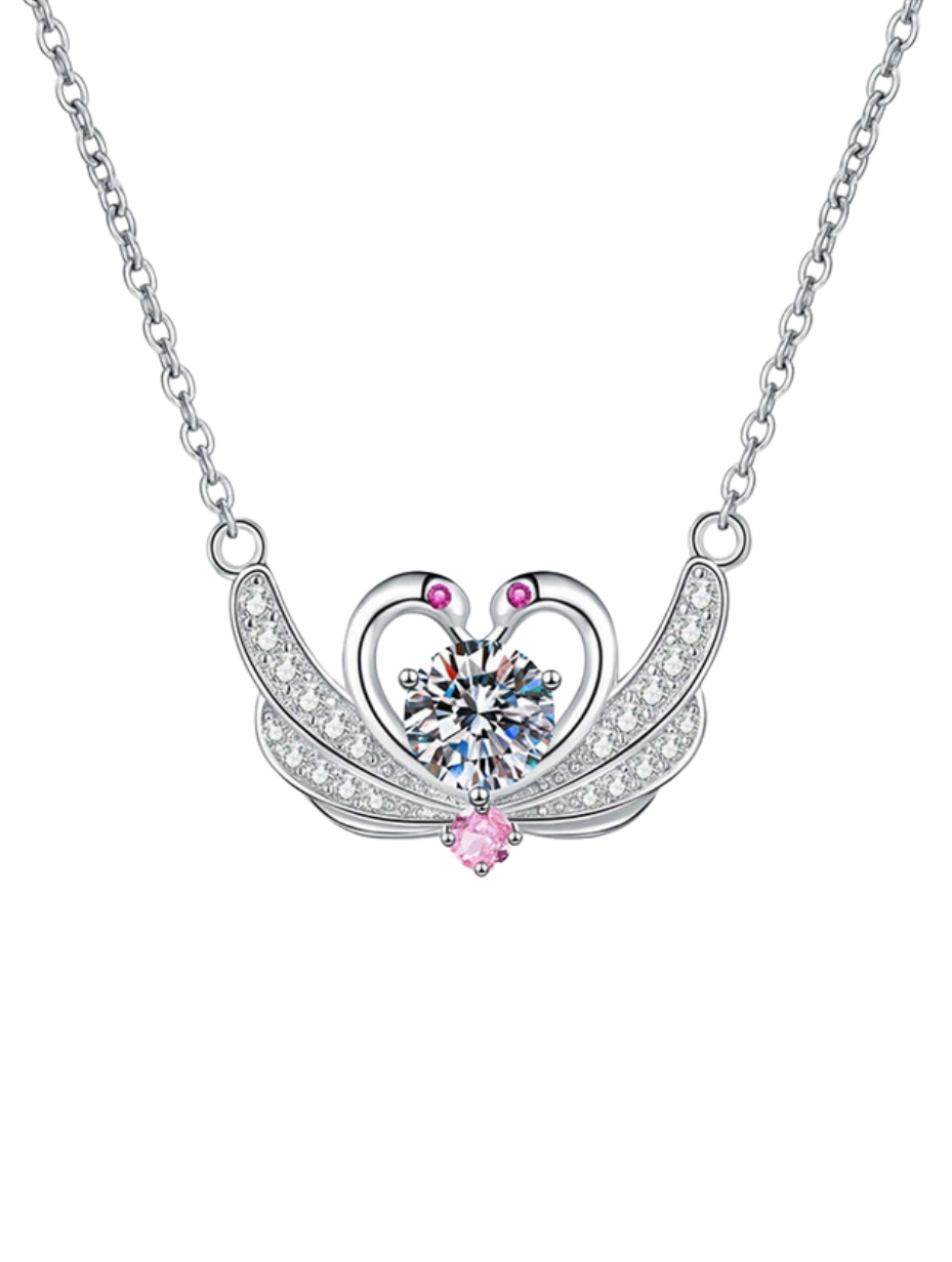 Moissanite Swan Pendant | S925 Silver Necklace