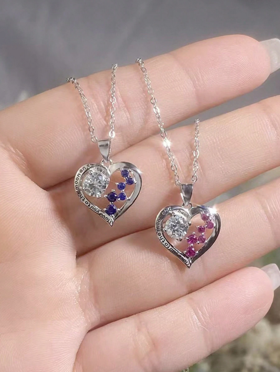 Romantic Heart Moissanite Pendant Necklace