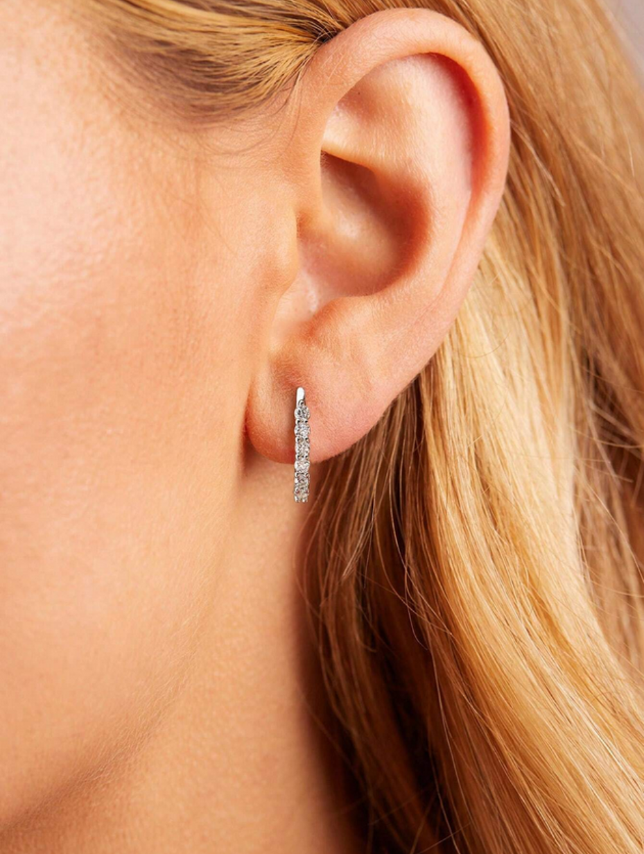 Moissanite Single-Side Studs | D-Color Elegant Design