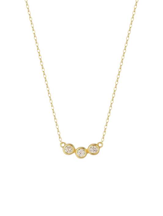 Moissanite Triple-Stone Necklace | Shining Elegance