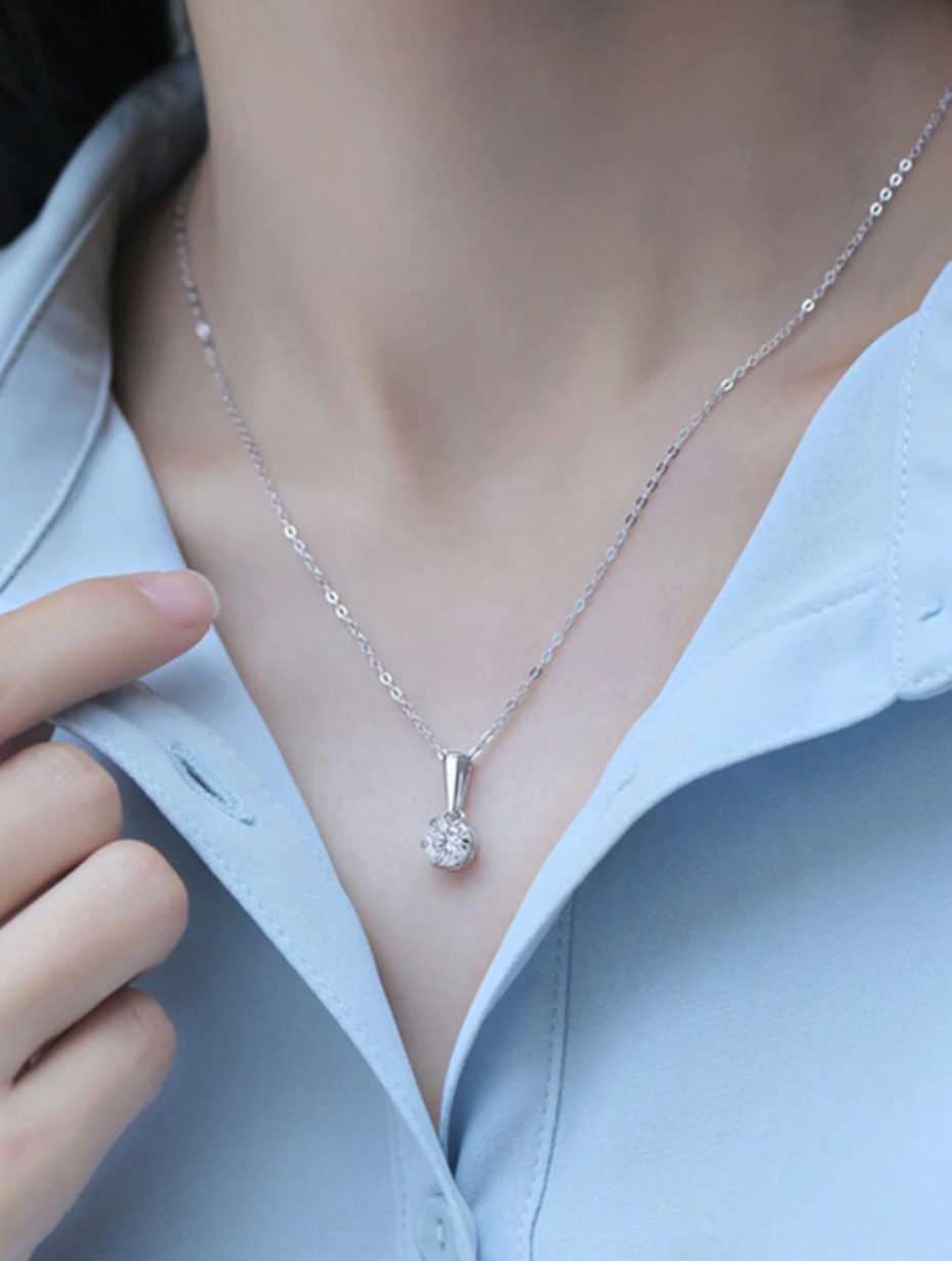 Moissanite Pendant Necklace | Timeless Beauty