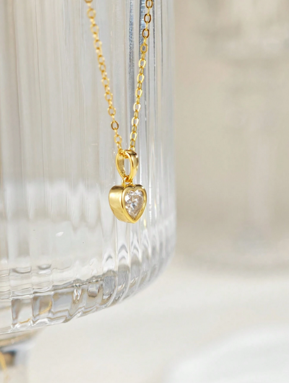 Moissanite Heart Pendant Necklace | Elegant Design