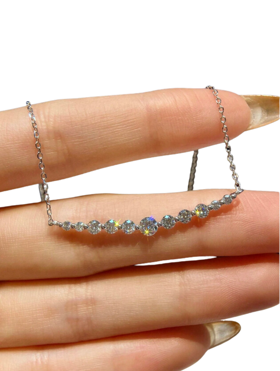 Smile Row Moissanite Necklace | Elegant Design