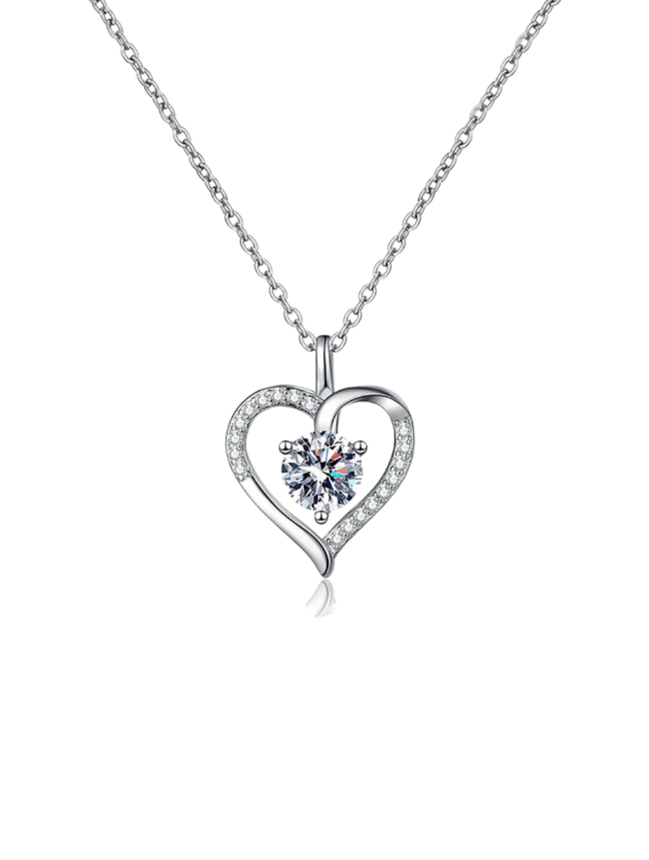 Luxurious Moissanite Heart Necklace | Elegant Design