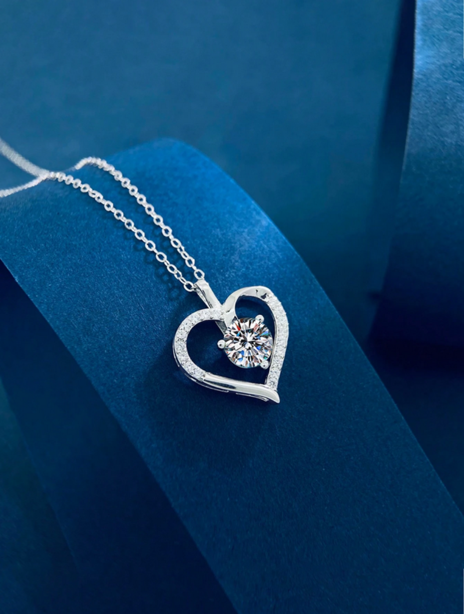 Luxurious Moissanite Heart Necklace | Elegant Design