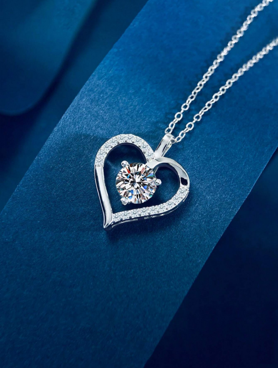 Luxurious Moissanite Heart Necklace | Elegant Design