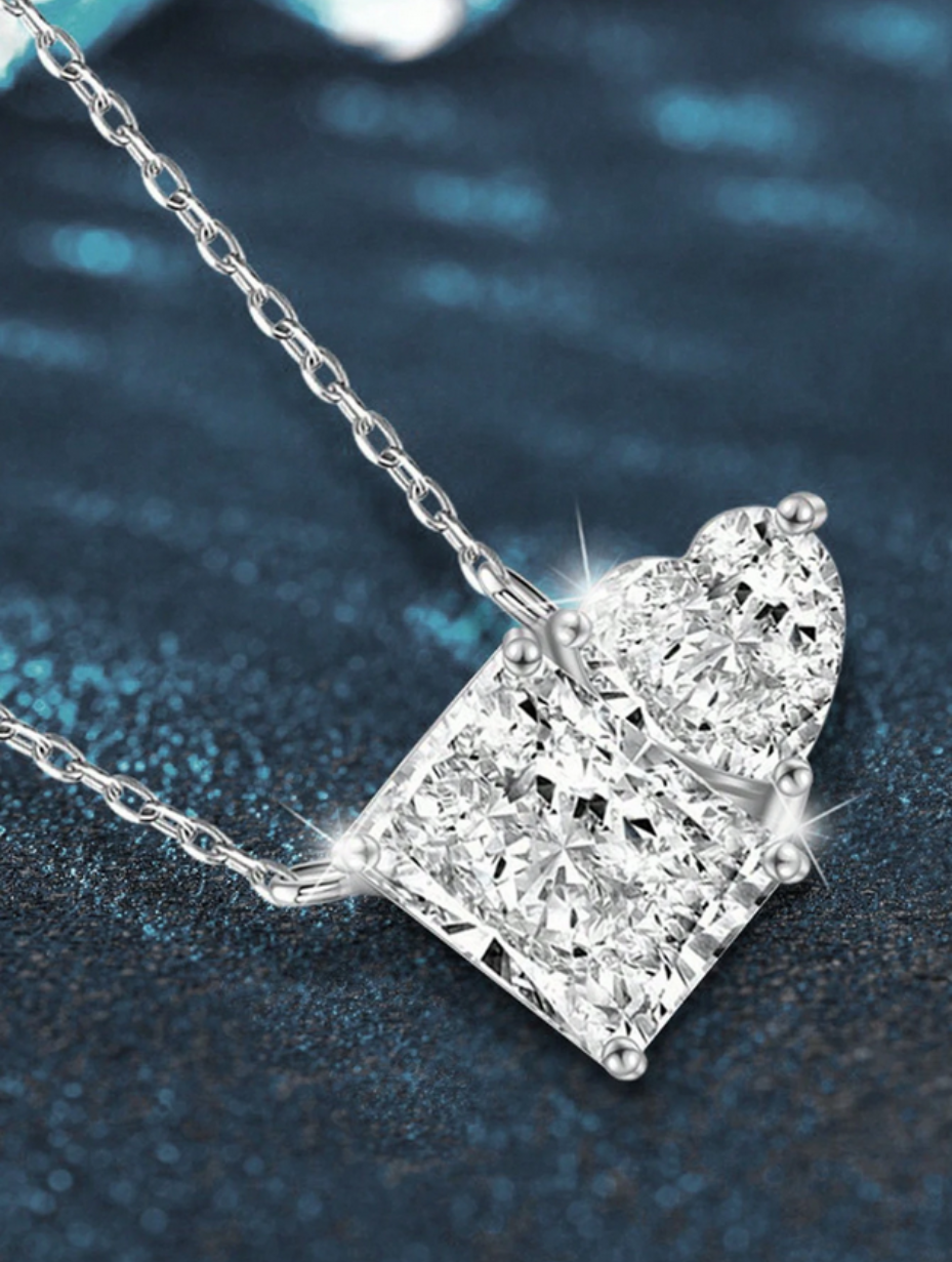 Love Necklace S925 Sterling Silver | Radiant Moissanite