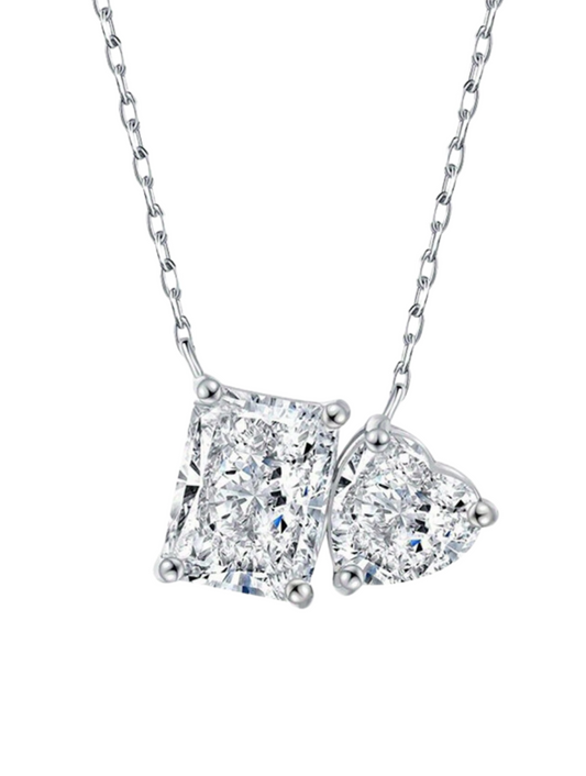 Love Necklace S925 Sterling Silver | Radiant Moissanite