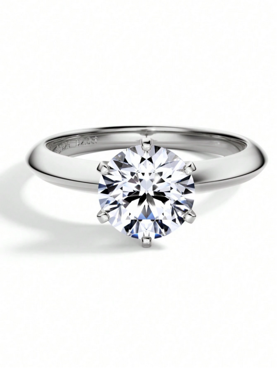 Moissanite Six-Prong Solitaire Ring | S925 Sterling Silver