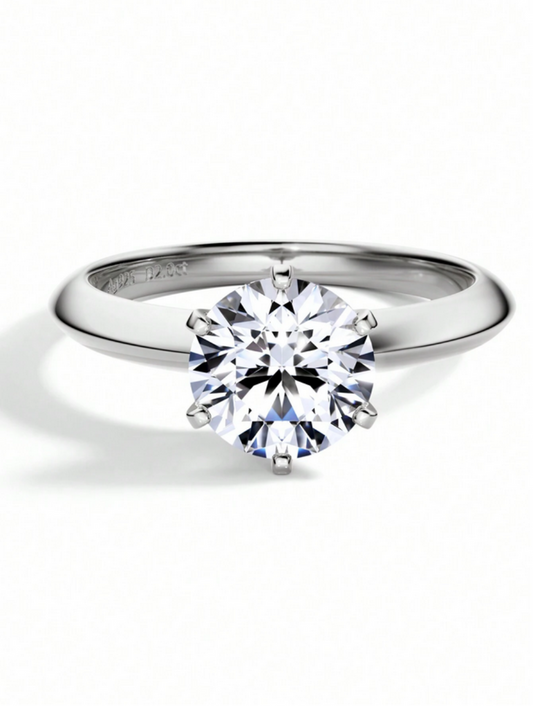 Moissanite Six-Prong Solitaire Ring | S925 Sterling Silver