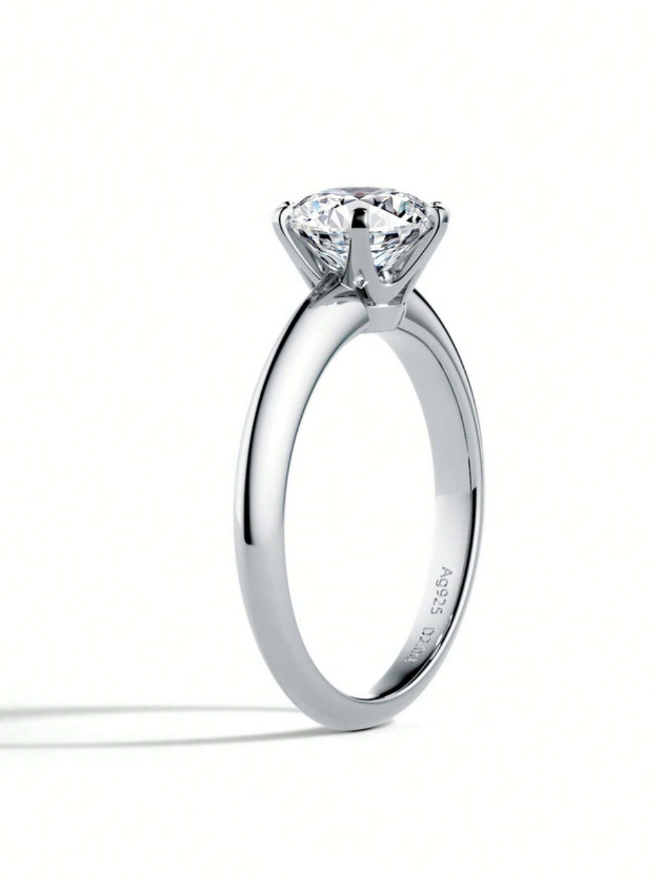 Moissanite Six-Prong Solitaire Ring | S925 Sterling Silver