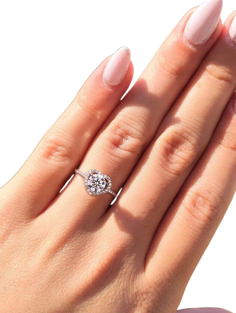 Heart-Shaped Moissanite Ring | S925 Sterling Silver