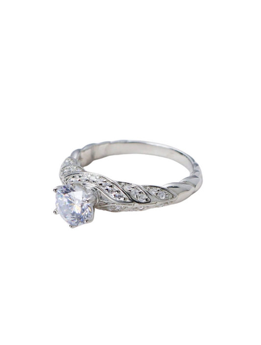 Six-Prong Moissanite Ring | S925 Sterling Silver