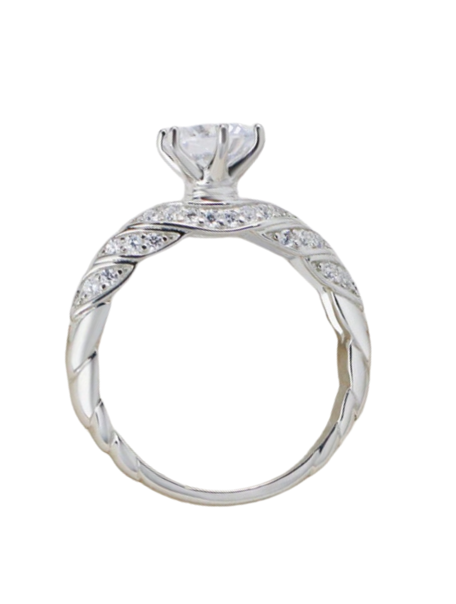 Six-Prong Moissanite Ring | S925 Sterling Silver