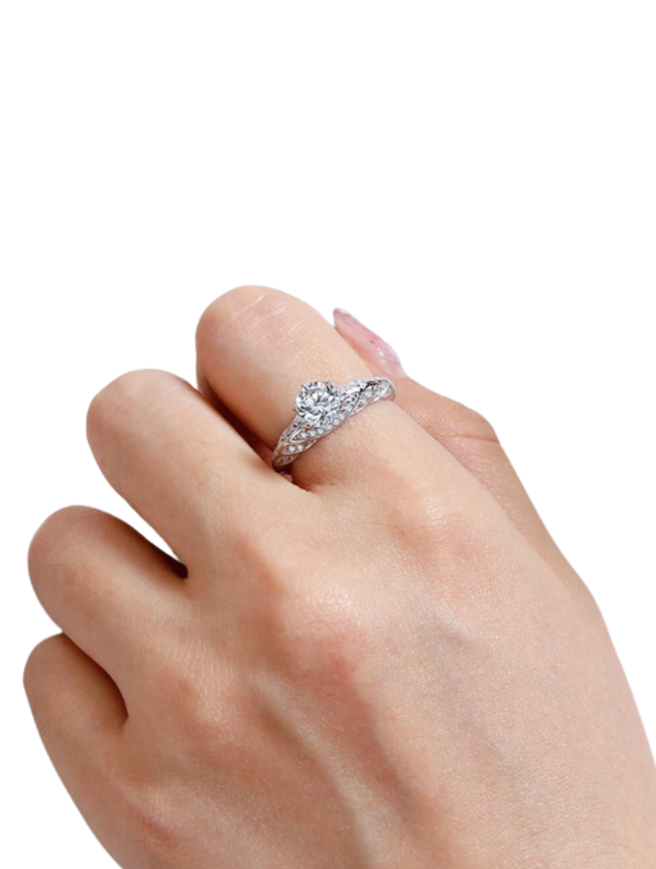 Six-Prong Moissanite Ring | S925 Sterling Silver