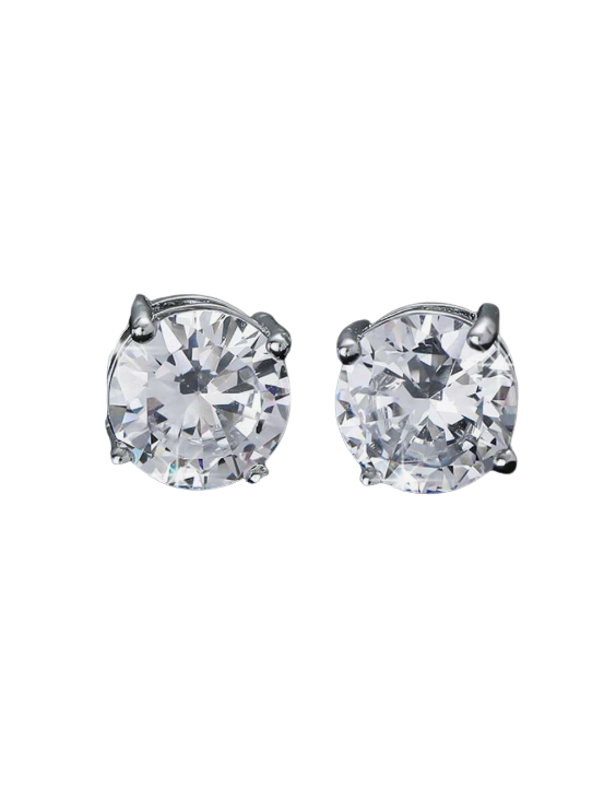 Klassiske Zirkonia Ørestikker – 6 mm (Sølv/Sort/Guld)