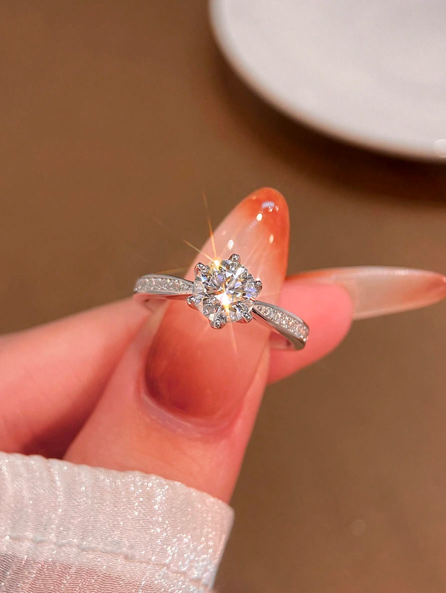 Sterling Silver Moissanite Eternity Ring | Luxury Jewelry Gift